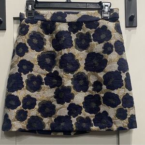 Sam Edelman Metallic Floral Jacquard Straight Pencil Mini Skirt